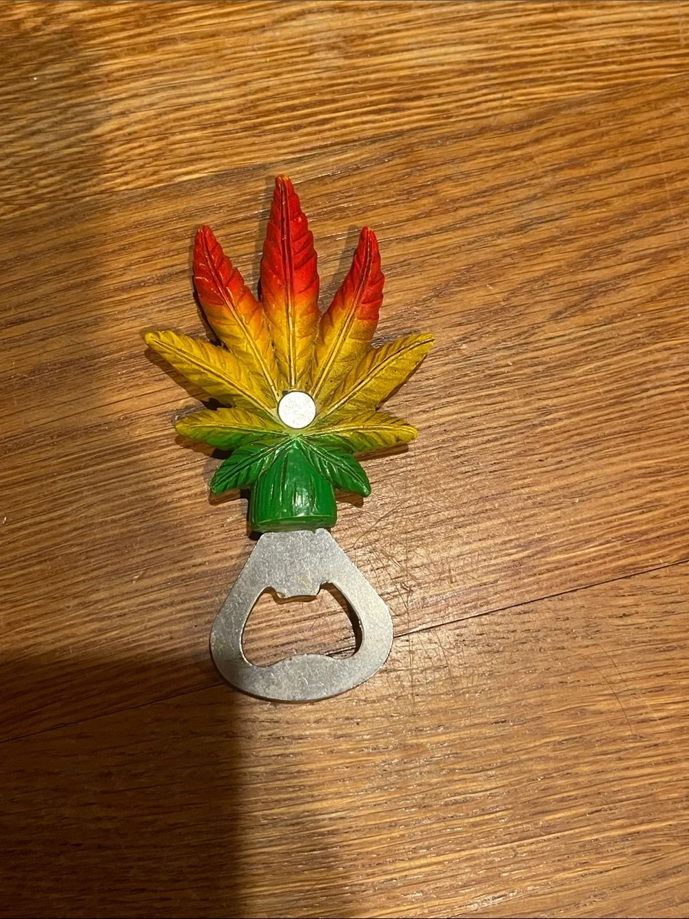 Rasta Leaf Bottle Opener - Green Yellow Red